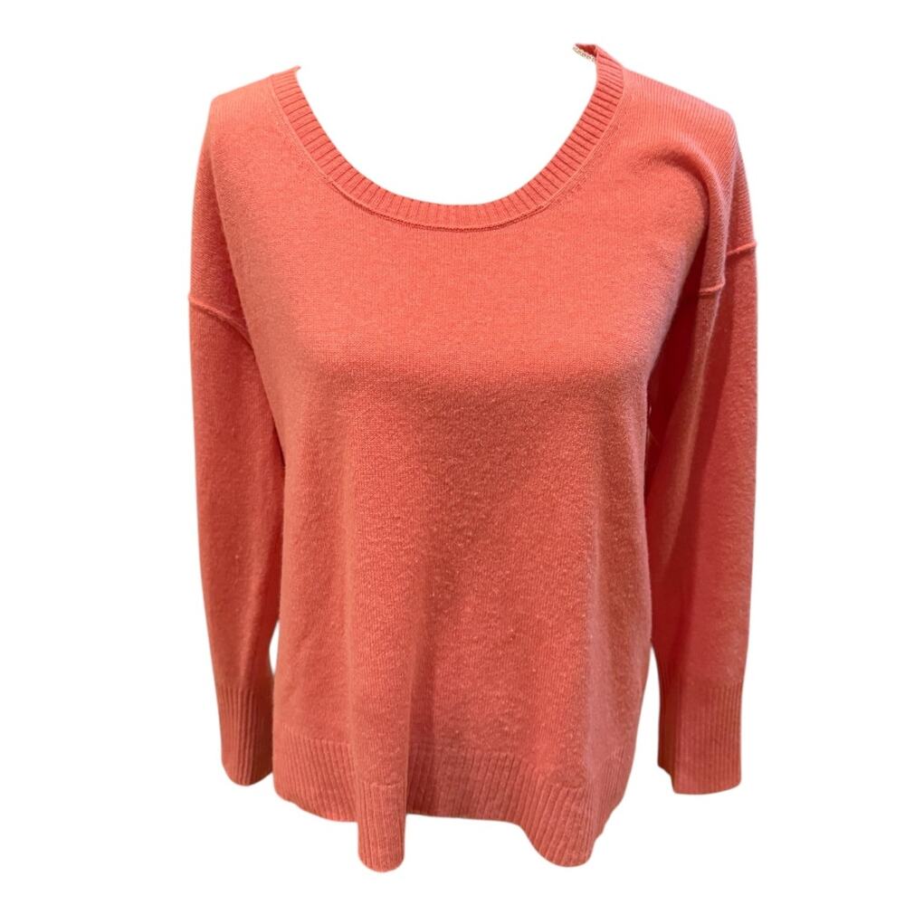 Wrap London Cashmere Crewneck Sweater Salmon Pink 14